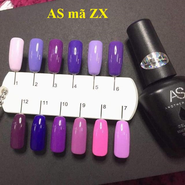 Sơn gel AS sơn móng tay gel sơn nail dùng máy hơ gel tone màu tím lavender tím huế mã ZX 15ml
