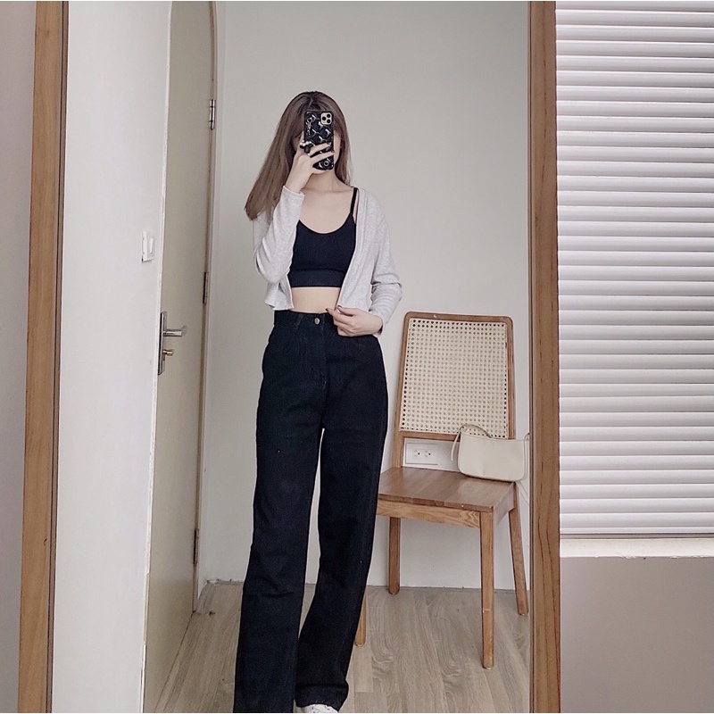 Áo Cardigan croptop thun tăm
