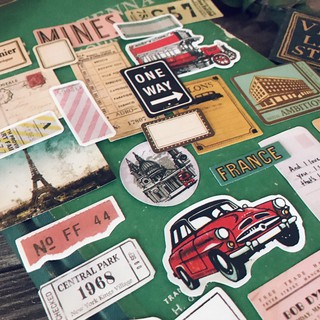 Sticker du lịch phong cách nước Anh cổ
