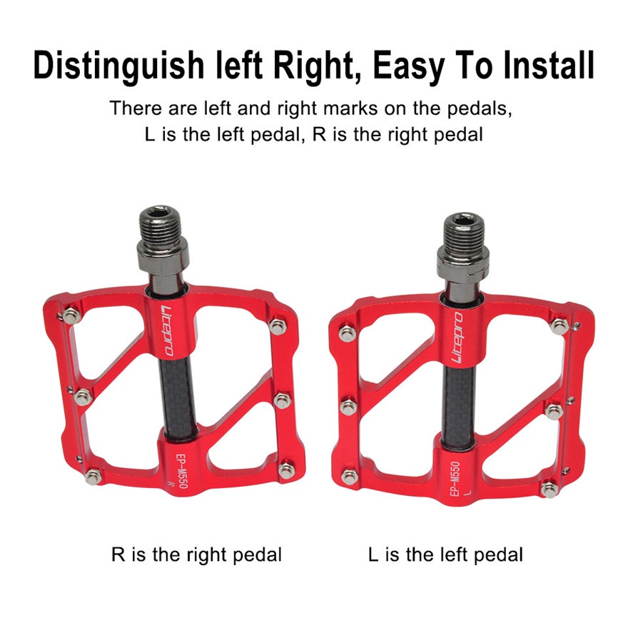 Bàn đạp LITEPRO bằng sợi carbon chống trượt 3 vòng bi kín cho xe đạp leo núi