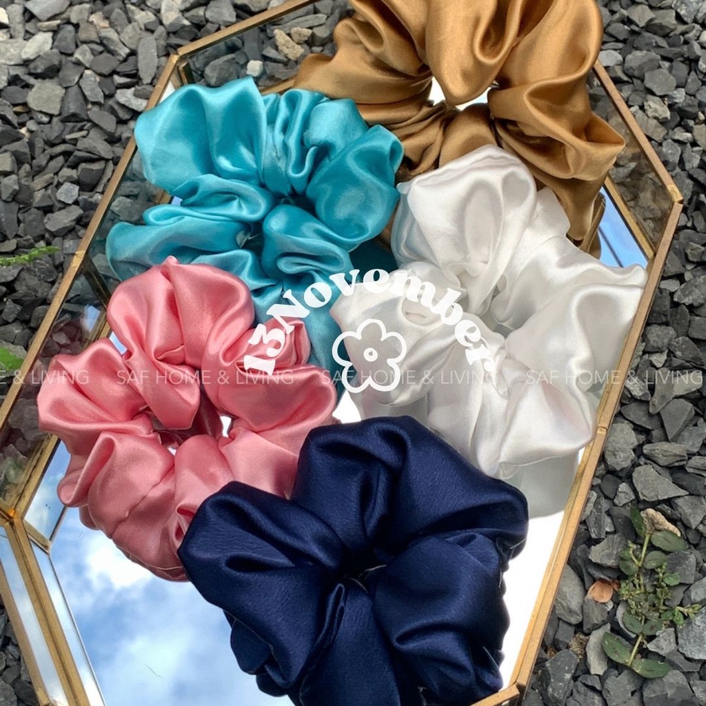 Scrunchies Cột Tóc Vải Lụa Satin, Phi Bóng Phong Cách Hàn Quốc Hiện Đại Dễ Thương Trơn Ánh