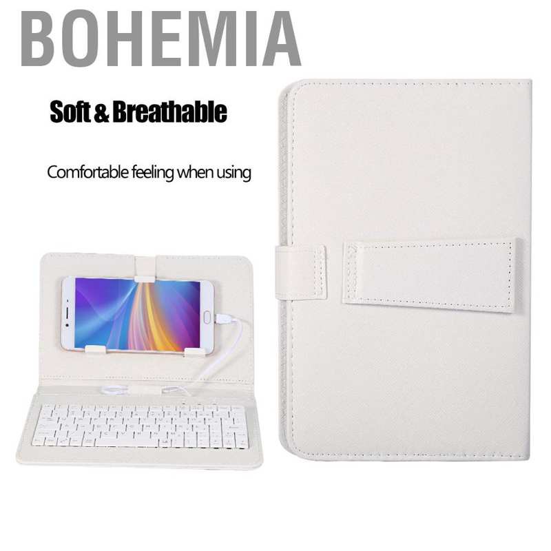 Bao Da Kèm Bàn Phím Phong Cách Bohemia Cho Điện Thoại Android