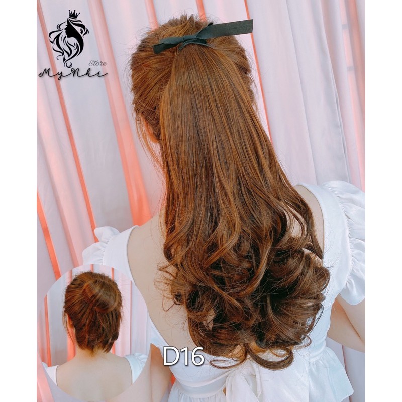 Tóc buộc xoăn đuôi phồng xinh xắn 40cm - d16