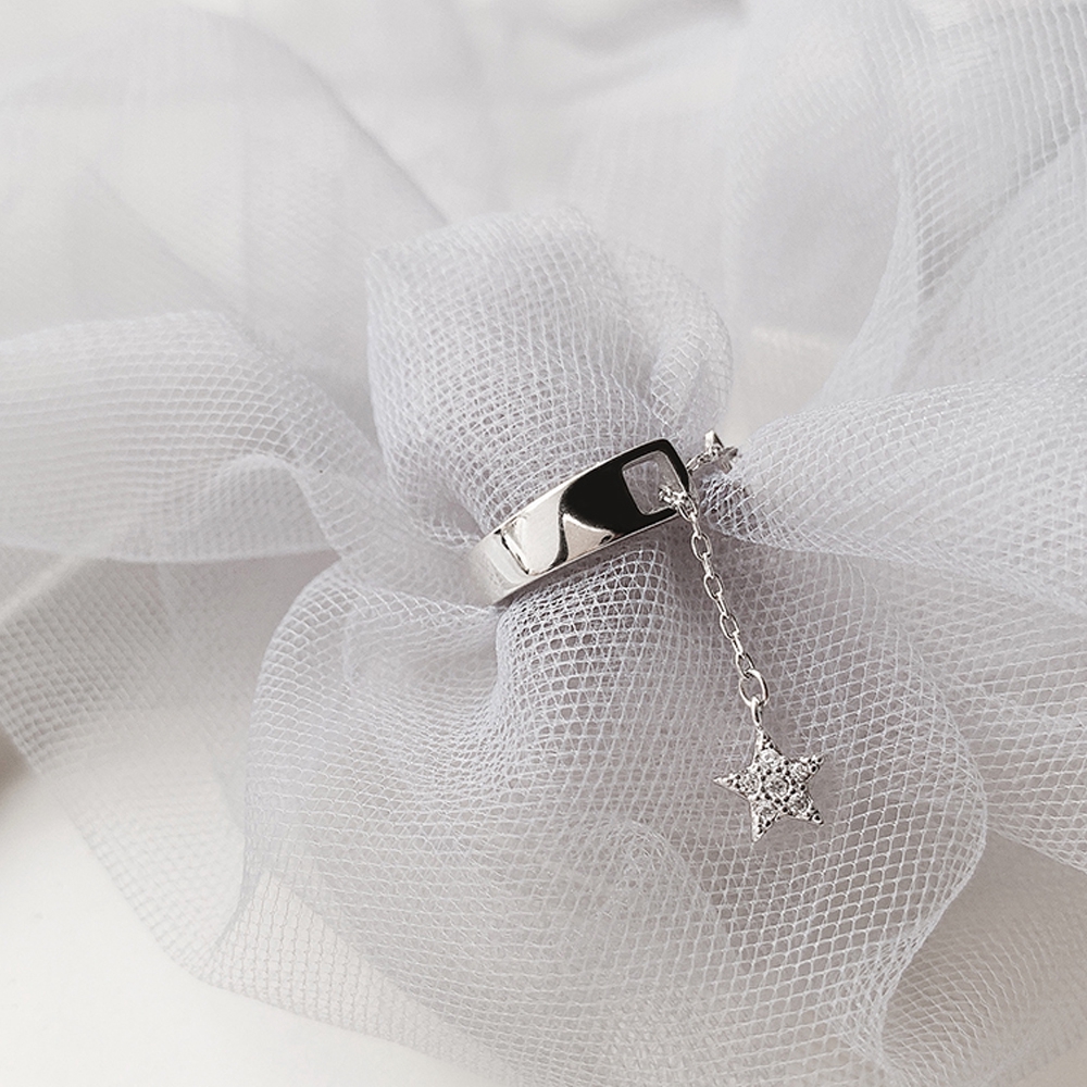 Nhẫn Dạng Hở Hình Ngôi Sao / Mặt Trăng Xinh Xắn Cho Nữ