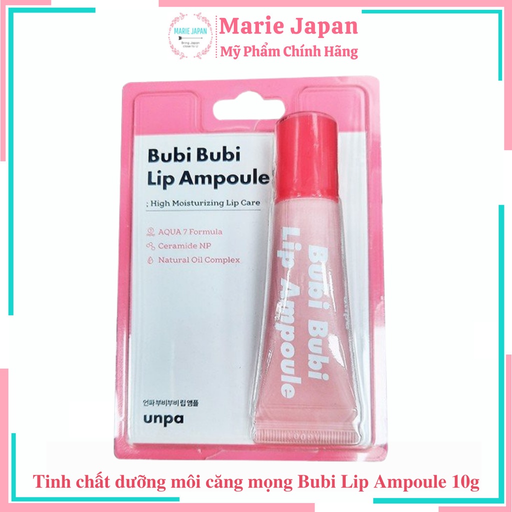 Tinh Chất Dưỡng Môi Căng Mọng Và Dưỡng Ẩm Sâu Unpa Bubi Bubi Lip Ampoule 10g