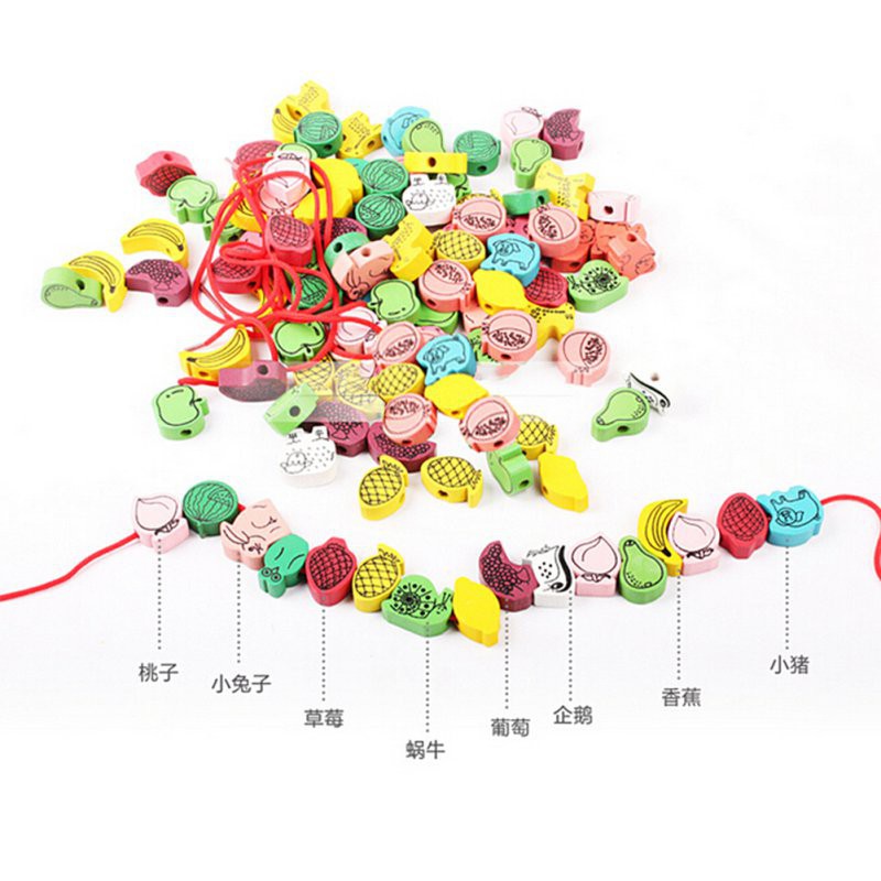 Đồ chơi xỏ dây 25 chi tiết bằng gỗ dành cho em bé