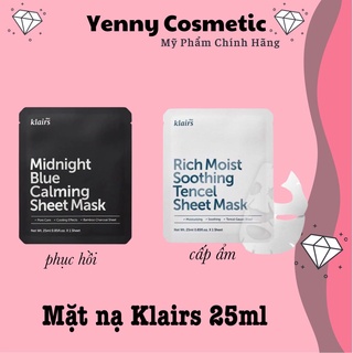 Mặt Nạ Klairs Midnight Blue Calming / Rich Moist Soothing Tencel Sheet Mask 25ml