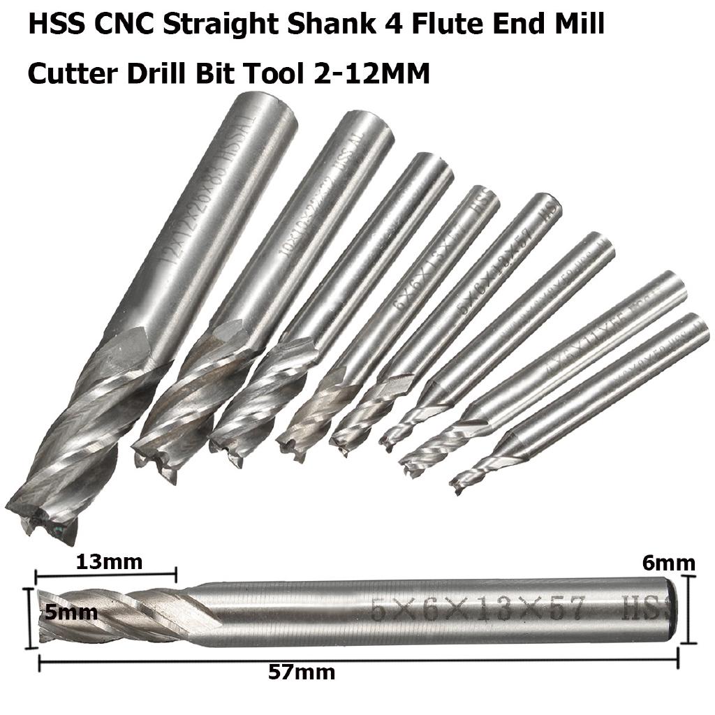 Mũi khoan 4 rãnh HSS CNC dạng đuôi thẳng tiện dụng
