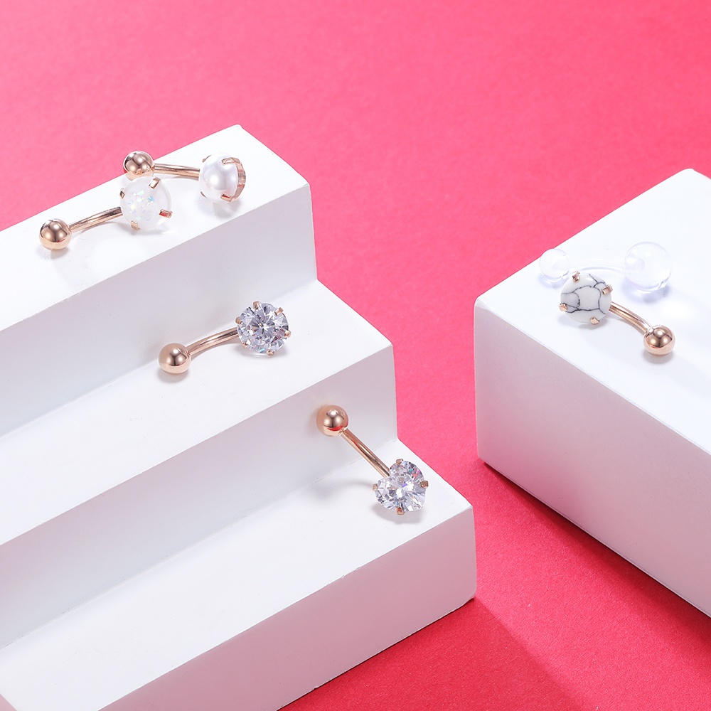 Set 6 Khuyên Rốn Đính Đá Thời Trang Cho Nữ