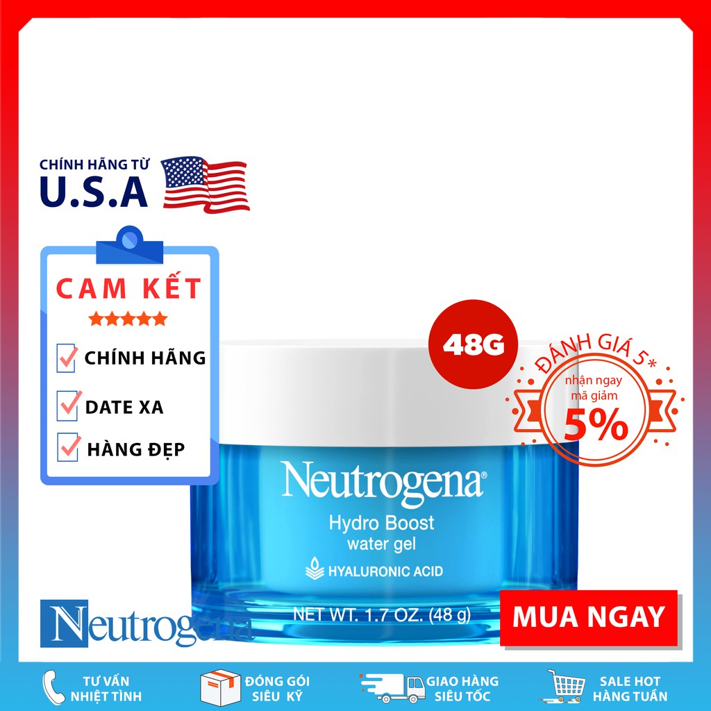 Kem Dưỡng Ẩm Neutrogena® Hydro Boost Water Gel with Hyaluronic Acid (48g)