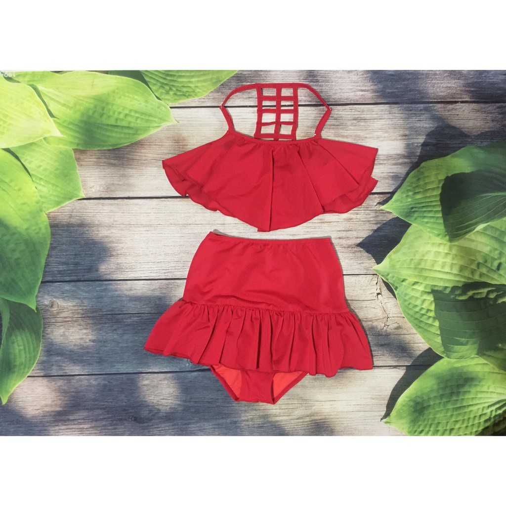 Bikini Áo tắm 2 mảnh phối dây đan ô lưng 3 màu (Ảnh thật) | BigBuy360 - bigbuy360.vn