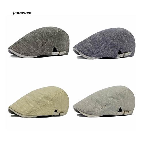 Mũ nồi Beret vải cotton màu trơn thời trang cổ điển cho nam