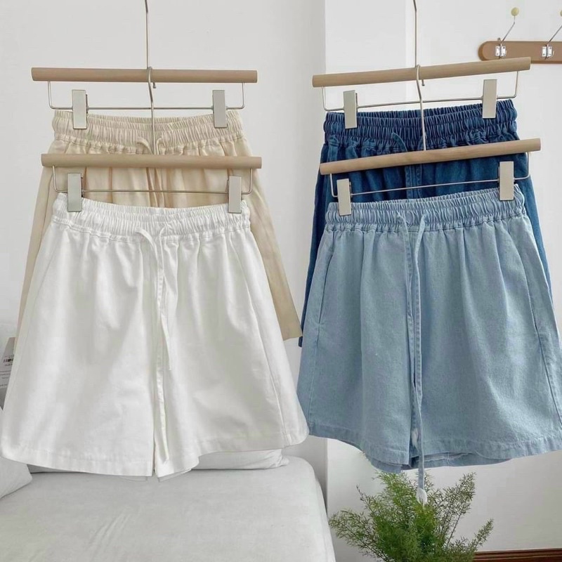 Quần short jean cạp chun ống rộng KH104, quần sooc bò chữ a dáng ullzang cho nữ | BigBuy360 - bigbuy360.vn