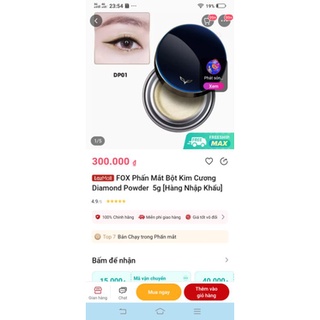 PHẤN MẮT BỘT KIM CƯƠNG FOX Diamond Powder 5g ( hàng nhập khẩu)