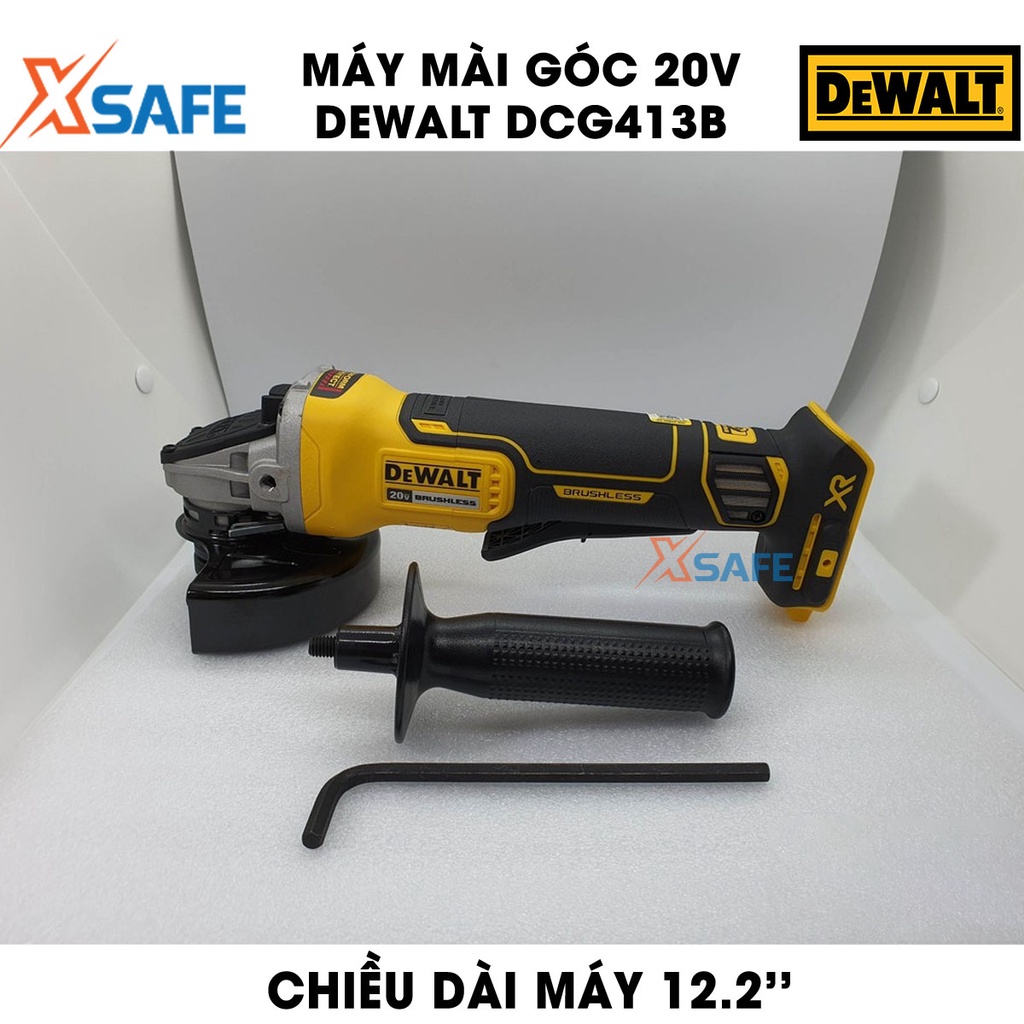 Máy mài góc 20V Max DEWALT DCG413B Máy mài cầm tay DeWalt bộ ly hợp bảo vệ quá tải, có đèn LED, động cơ không chổi than