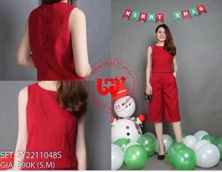 Sét bộ cát Hàn ống rộng nút lưng