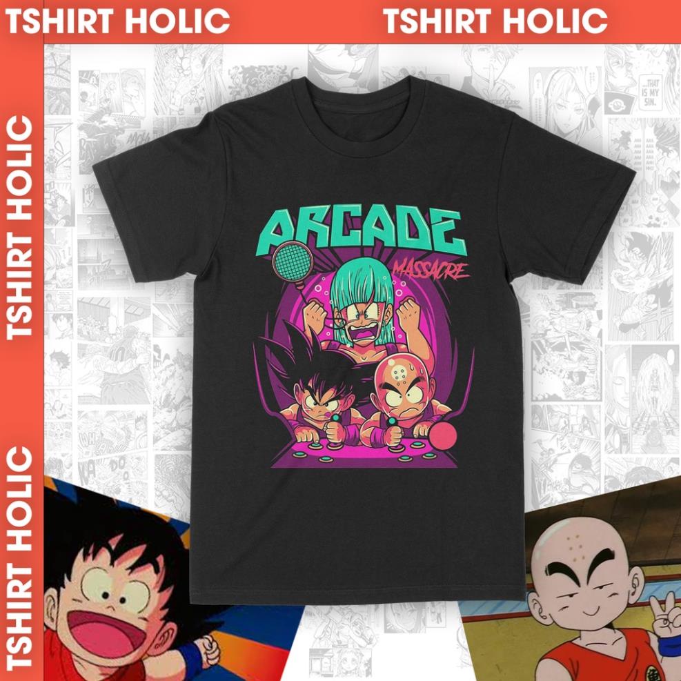 Áo Hoodie GOKU AND KRILLIN ARCADE Unisex TSHIRT-HOLIC Anime, Nỉ Bông 100% 2 màu nam nữ