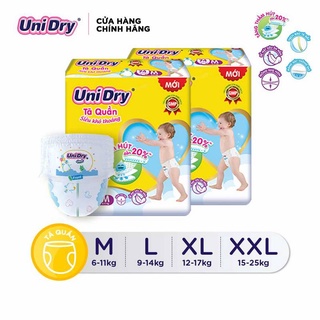 (Tặng ngẫu nhiên 01 thú bông cho bé) Combo 2 tã quần UniDry Siêu khô thoáng size M74-L68-XL62-XXL56