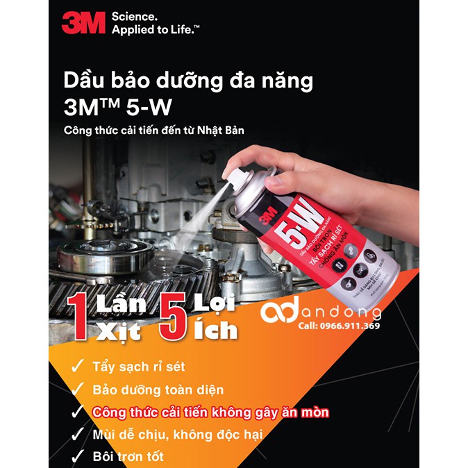 Tẩy rỉ sét bôi trơn 3M 5w