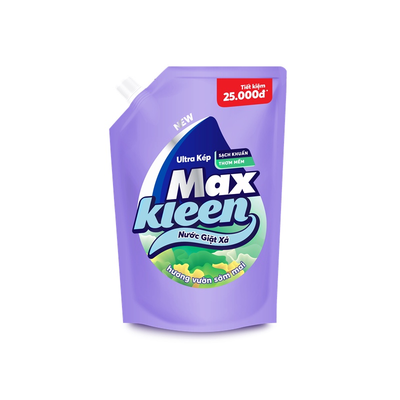 Túi Nước Giặt Xả MaxKleen Hương Vườn Sớm Mai 2,4kg