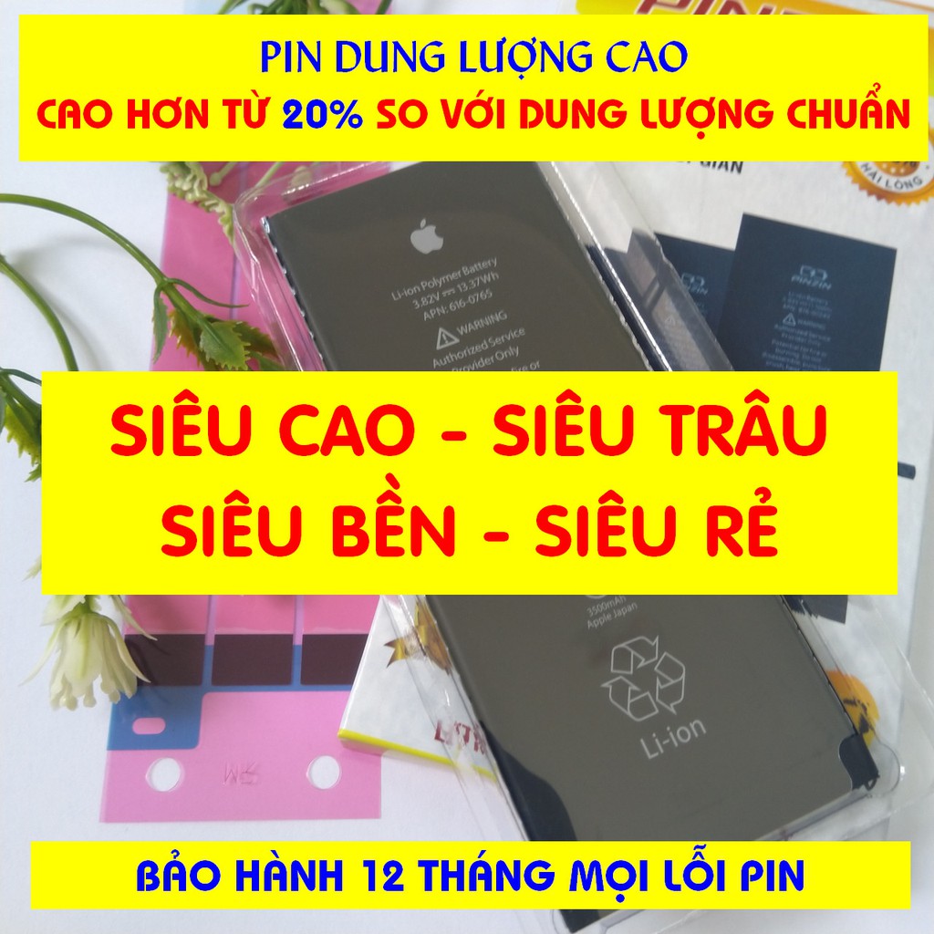 [PIN TRÂU] Pin iPhone Dung lượng cao cho iPhone 5 /5S /6 /6S /7 / 8/ 6 plus/ 6s plus/ 7 plus/ 8 plus