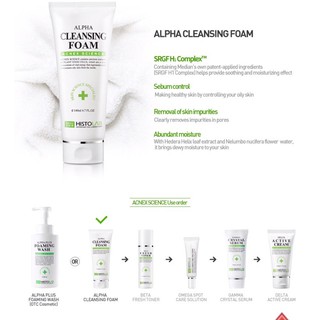 Gel Rửa Mặt Bỏ Mụn Histolab Alpha Cleansing Foam Giúp Làm Sạch Da , Điều Tiết Bã Nhờn Hiệu Quả 200ml