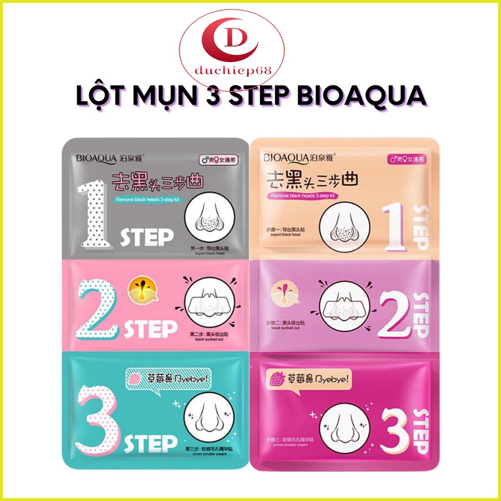 Set Lột 3 miếng Bioaqua - Siêu Phẩm Lột Mụn Đầu Đen Mũi