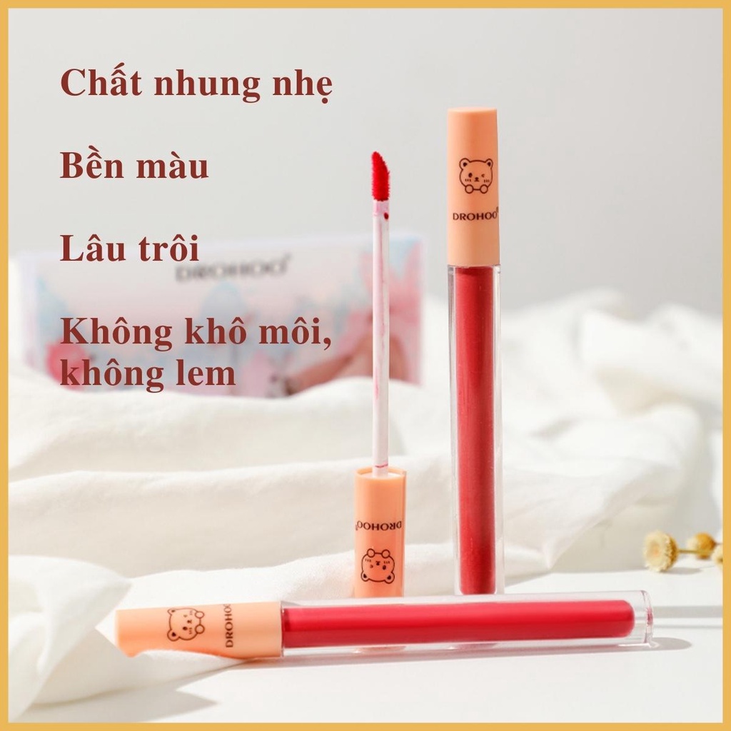 Set 5 Cây Son Kem Lì Drohoo Nội Địa Trung Mềm Mượt Lâu Trôi Chống Dính Cốc Lên Màu Chuẩn 20g- AnnA.4.0.Cosmetic | BigBuy360 - bigbuy360.vn