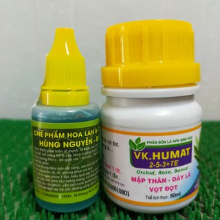 216. Combo chế phẩm Hùng Nguyễn – Đà Lạt  &  phân bón Humat- mập thân, xanh lá, dài đọt
