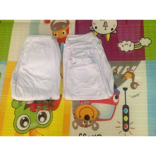 Combo 10 Quần Đùi  màu  Trắng sơ sinh, quần chục sơ sinh cho bé từ 3kg - 10kg, vải cotton 100%.