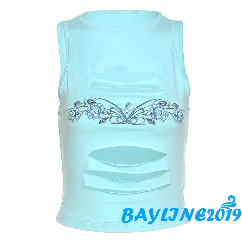 Áo lửng không tay họa tiết hoa quyến rũ cho nữ