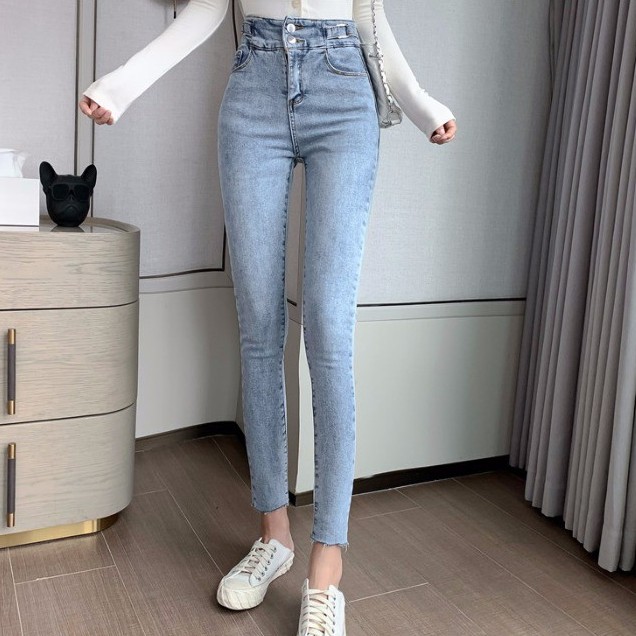 QUẦN JEANS NỮ ÔM DÁNG CẠP CAO THỜI TRANG