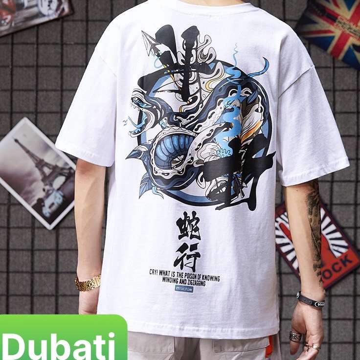 ÁO THUN NAM NỮ CON RẮN FORM RỘNG TAY LỠ HOT TREND MẠNH MẼ SÀNH ĐIỆU VẢI DÀY MIN - DUBAI FASHION