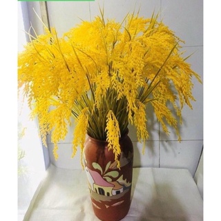 Hoa Giả - Cành lúa vàng trĩu bông size lớn - bông lúa giả decor trang trí