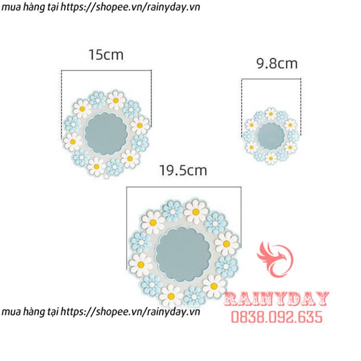 Bộ 3 đế lót nồi silicon, miếng lót nồi ly cốc chén bát đĩa cách nhiệt chống trượt hình hoa