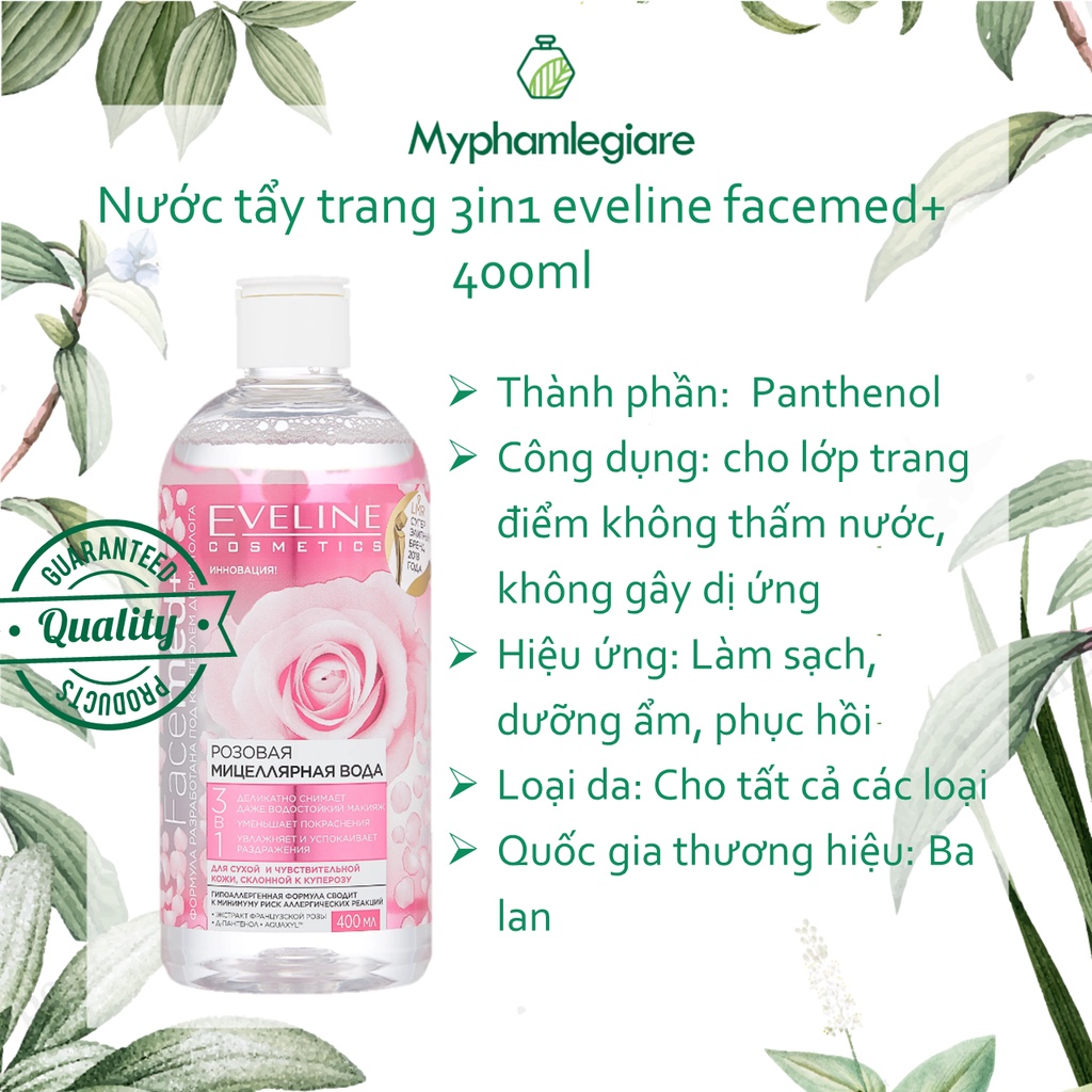 Tẩy trang Eveline hồng dành cho da khô, da nhạy cảm