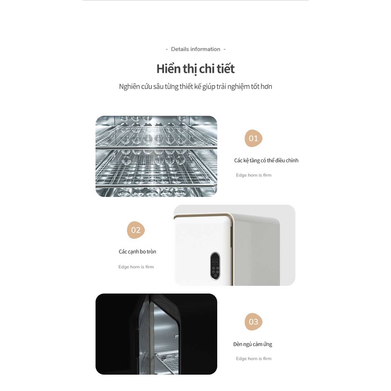 MÁY TIỆT TRÙNG SẤY KHÔ BINH SỮA UVC LED，Khử trùng 360 ° không góc chết，Phím cảm ứng + Màn hình LCD lớn -BH 6 tháng