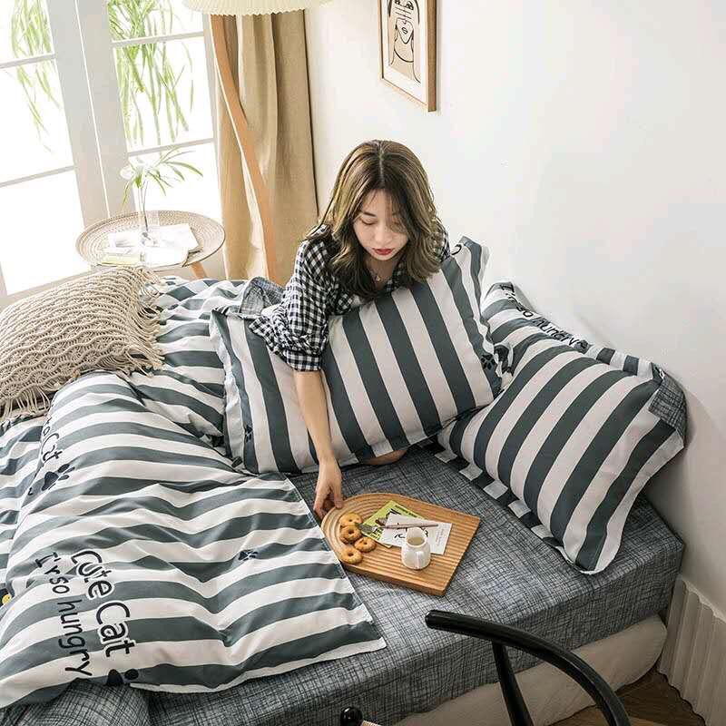 Bộ Chăn Ga Cotton POLY MẪU MÈO ĐÔIchăn, ga, cotton, ga nệm, chăn ga, cotton poly, chăn nệm, chăn ga gối, bedding️