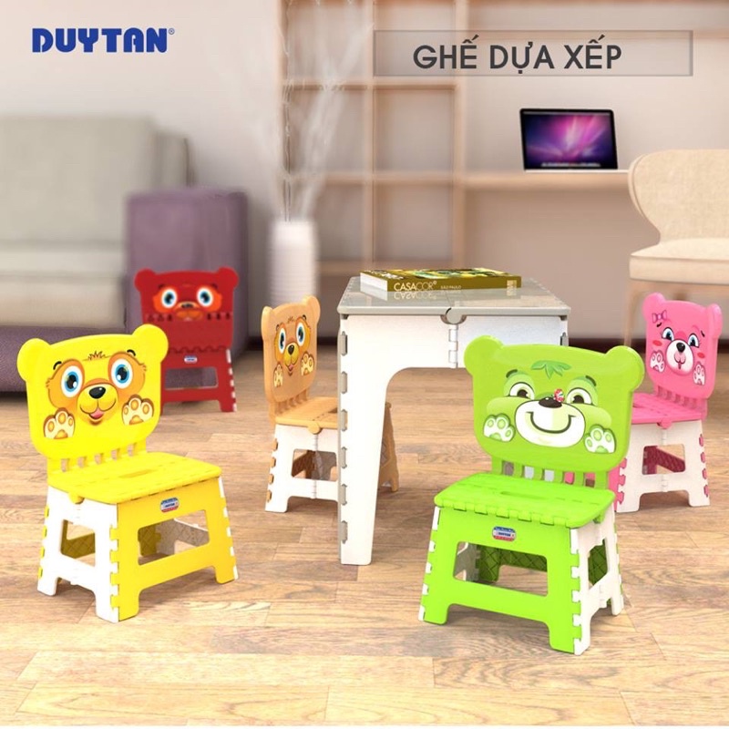 GHẾ DỰA XẾP CHO BÉ HÌNH GẤU DỄ THƯƠNG - NHỰA DUY TÂN