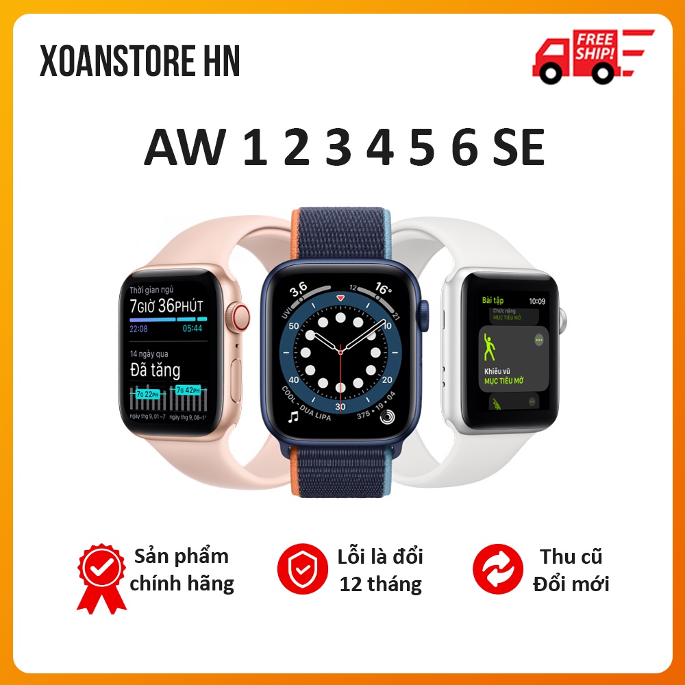 Đồng hồ Apple Watch Series 1 2 3 4 5 6 SE Nhôm 38mm 40mm 42mm 44mm giá rẻ mới 99% tại Fan Táo