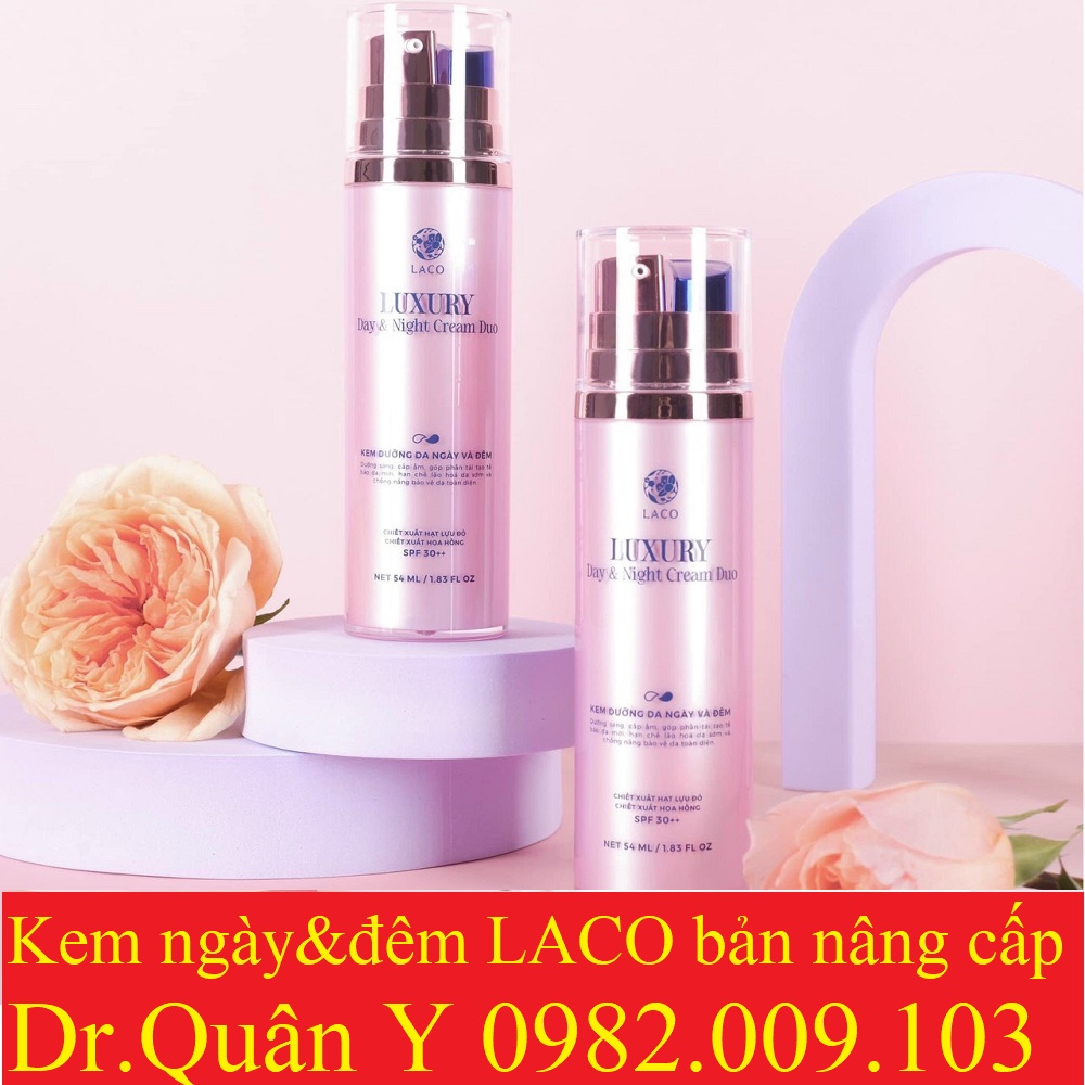 Kem dưỡng da ban ngày đêm laco luxury day & night cream duo, kem dưỡng chính hãng laco mẫu mới