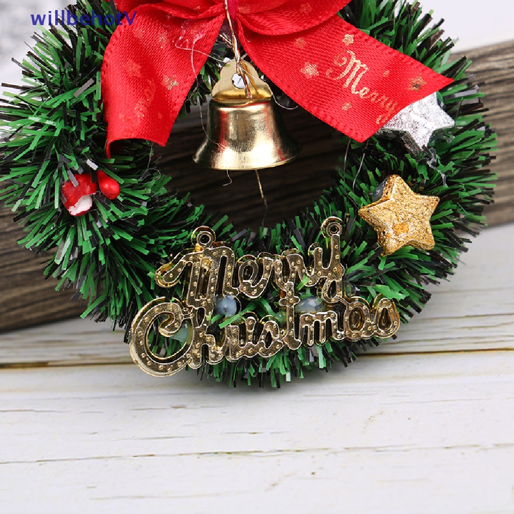 [WillbehotV] 1 Vòng Hoa Giáng Sinh Thu Nhỏ 1: 12 1: 6 Trang Trí Nhà Búp Bê