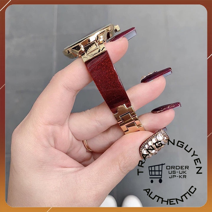 Đồng hồ nữ AK AK/1408 Đồng hồ nữ dây mặt đá sang trọng Đường kính 36mm AUTHENTIC