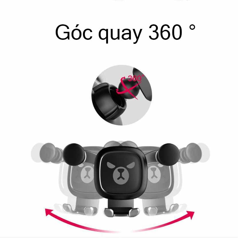 Giá đỡ điện thoại gắn lỗ thông gió trên xe hơi hình gấu giận dữ tiện lợi | BigBuy360 - bigbuy360.vn