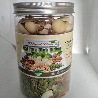 500g Mix 5 Loại Hạt DInh Dưỡng Cao Cấp - Hạnh Nhân, Hạt Điều, Macca, Óc Chó, Bí Xanh