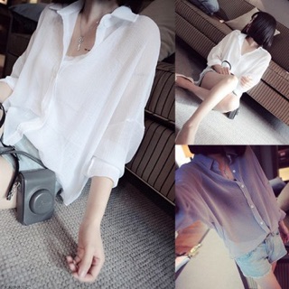 Áo Sơ Mi Mỏng Trắng Hot Trend Siêu Rẻ