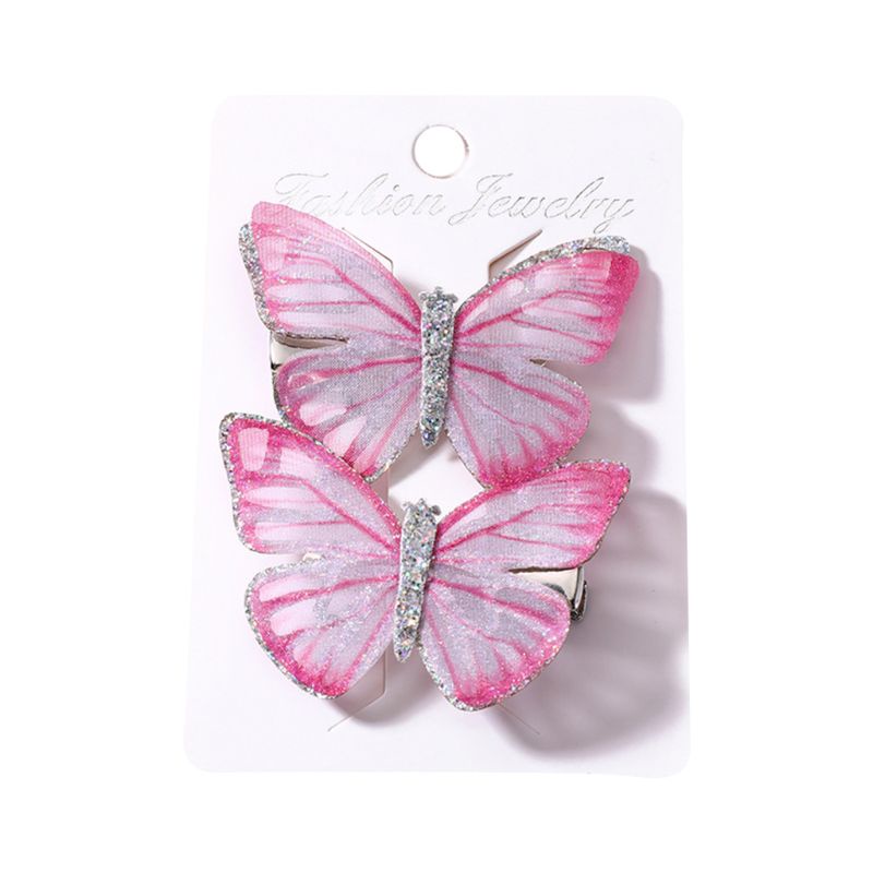 1 Cặp Kẹp Tóc Hình Bươm Bướm Nhiều Màu Dễ Thương