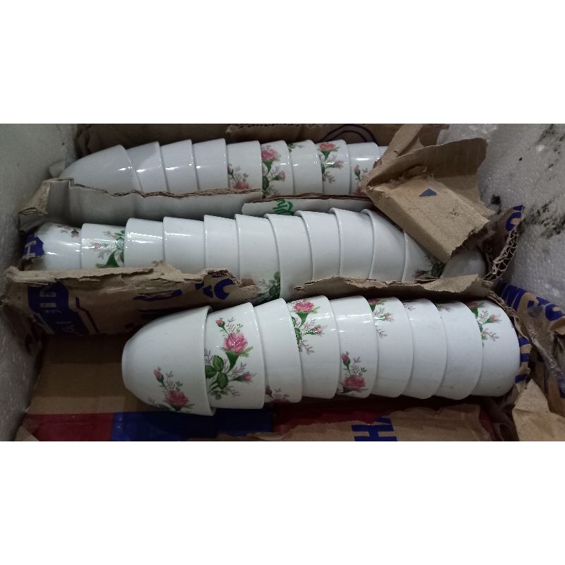 Combo 6 chén hoa hồng mắt trâu  thời bao cấp