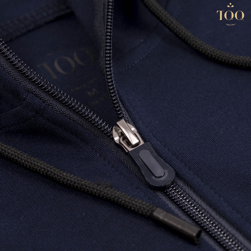 Bộ nỉ thể thao thu đông TQQ chất vải thun cotton co dãn 4 chiều, áo có mũ AT/QT1802 có 2 màu ghi, xanh than