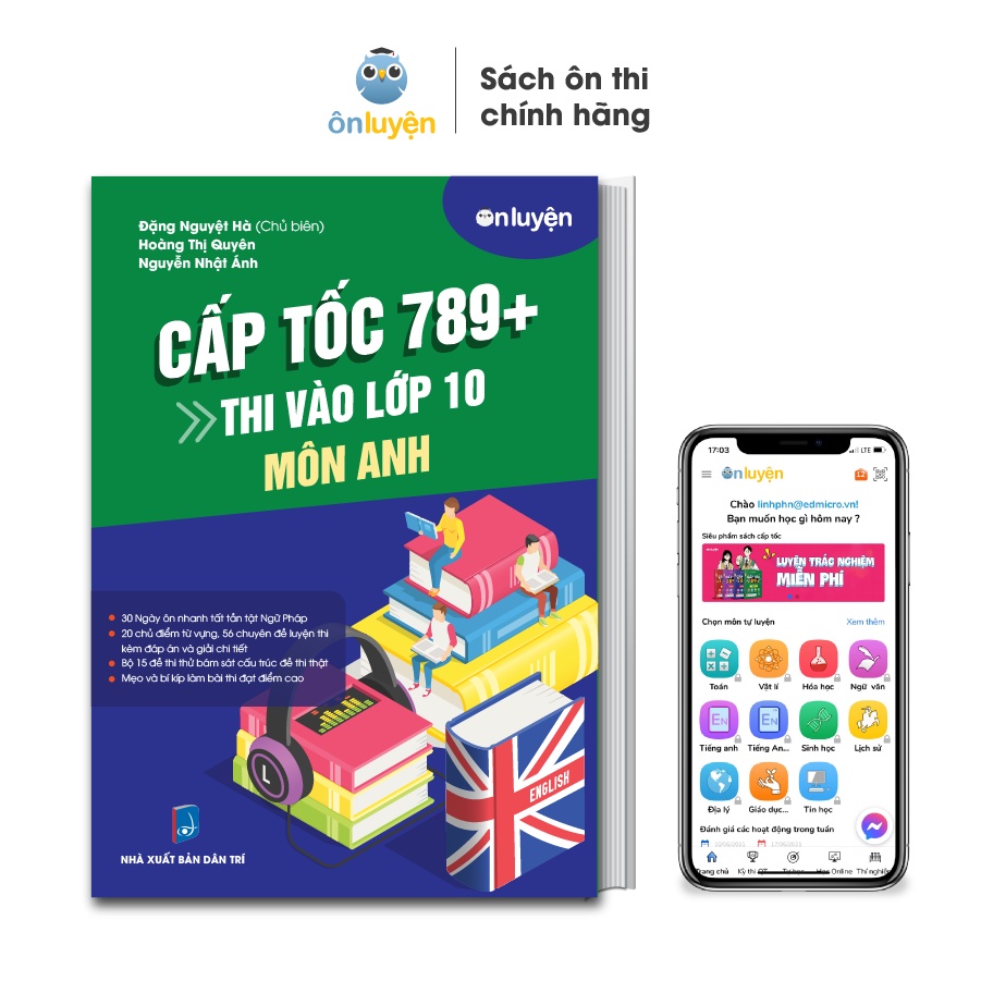 Sách thi vào 10 - Combo 2 cuốn Cấp tốc 789+ thi vào 10 môn Toán, Anh - Nhà sách Ôn luyện